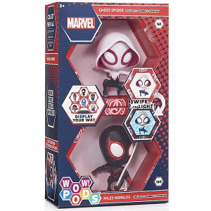 Set Figuras led WOW! POD Miles Morales + Ghost Spider Marvel - Espadas y Más