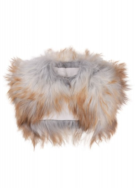 Shoulder Fur hecho de piel de oveja nórdica, moteado blanco 1680603009 - Espadas y Más