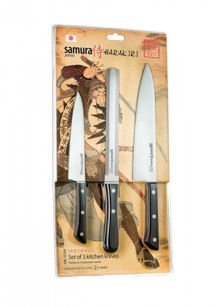 Juego de cuchillos Samura Harakiri de 3 piezas TCSHR-0230B - Espadas y Más