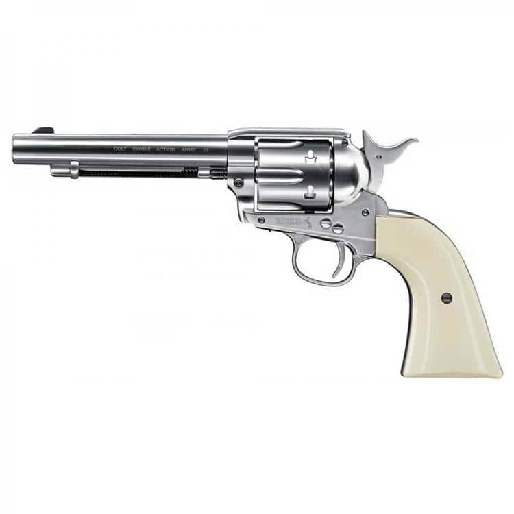 U5.8322 Revolver Colt SAA .45 Niquel Cañón 5,5" Co2 - 4,5 mm Balines - Espadas y Más
