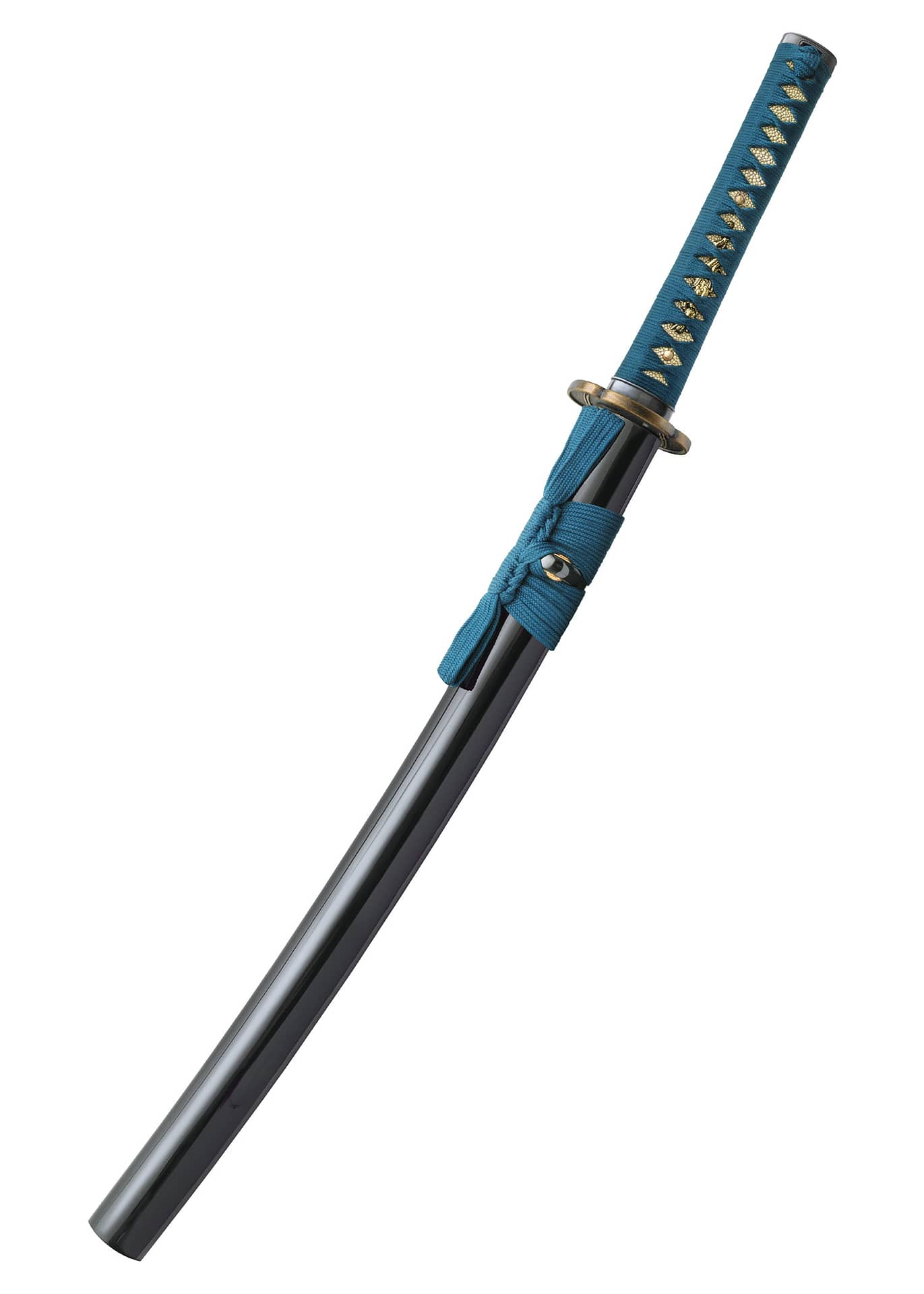 Imagen de Shikoto Espada Wakizashi Master Teal verde azulado forjada con martillo UC3238 parte de nuestra colección en Espadas y más, sitio oficial.