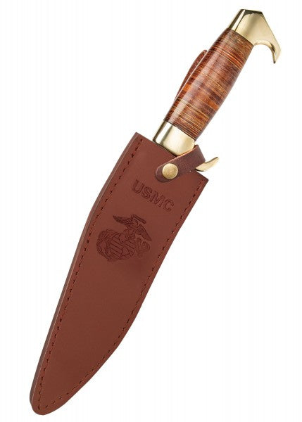 Cuchillo USMC Kukri con mango de cuero UC3329 - Espadas y Más