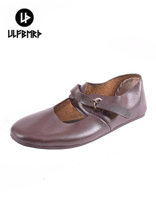 ULF-FW-08 Zapatos medievales de correa con hebilla - Espadas y Más