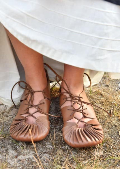 Zapatos medievales de cintura, marrones  ULF-FW-12 - Espadas y Más