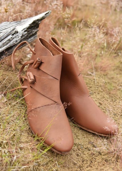 Zapatos vikingos medievales tempranos Jorvik, marrones o negros ULF-FW-13 - Espadas y Más