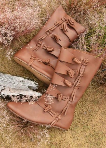 Botas vikingas medievales tempranas, marrones ULF-FW-15 - Espadas y Más