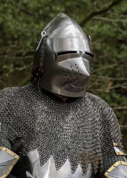 ULF-HM-03 Casco medieval Hundsgugel, 2 mm de acero - Espadas y Más