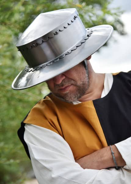 ULF-HM-05 Sombrero de hierro, forma recta, acero de 2 mm - Espadas y Más