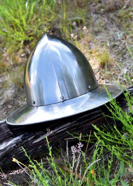 ULF-HM-24 Sombrero de hierro suizo, del siglo XIV, acero de 1,6 mm - Espadas y Más