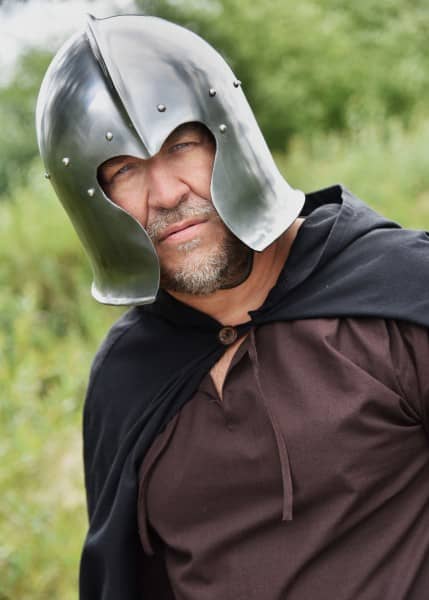 ULF-HM-26 Casco gales barbuta, 2 mm de acero - Espadas y Más