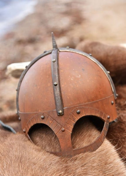 ULF-HM-32 Casco vikingo Gjermundbu acabado antiguo 2 mm - Espadas y Más