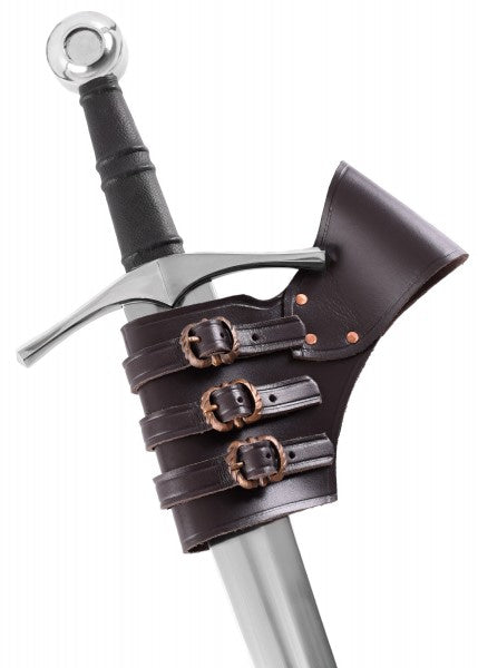 Soporte de espada de cuero marrón ajustable - Espadas y Más