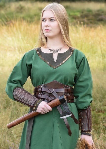 Guardabrazos de piel con gofrado y ante, par, varios colores ULF-LP-21S - Espadas y Más