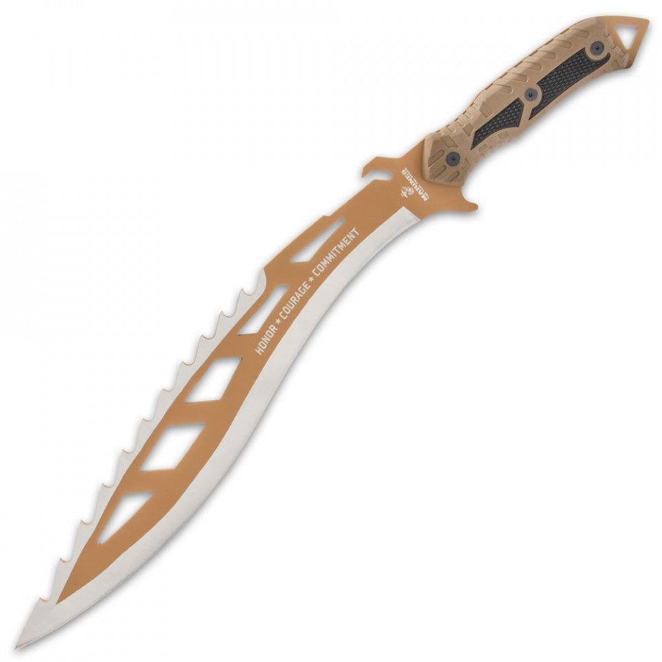 USMC DESERT OPS SAWBACK MACHETE CON VAINA 93591 - Espadas y Más