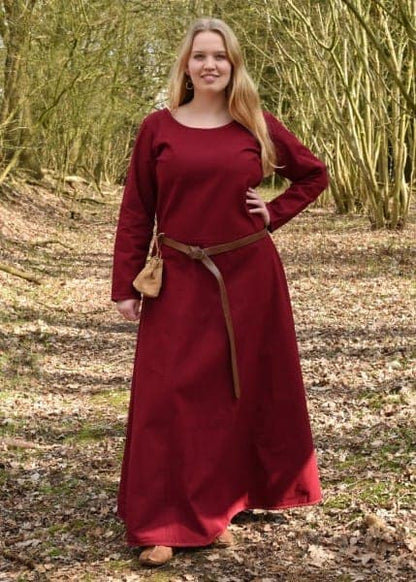 Imagen de Vestido Sencillo medieval Afra hecho de lienzo sólido, azul oscuro o Burdeos  1280022350 parte de nuestra colección en Espadas y más, sitio oficial.