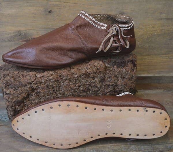 Zapato bajo Normando Cuero Marrón S. XII-XIV - Espadas y Más